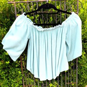 Gianni Bini green sleeveless top w/ gold beads S